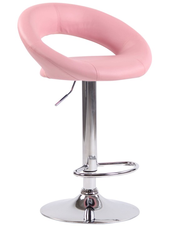 Sada 2 barových stoličiek Olinda umelá koža chróm, ružová