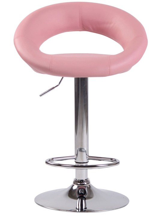 Sada 2 barových stoličiek Olinda umelá koža chróm, ružová