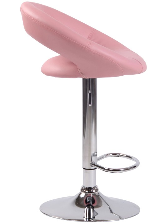 Sada 2 barových stoličiek Olinda umelá koža chróm, ružová