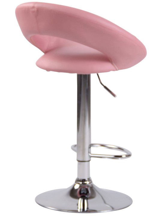 Sada 2 barových stoličiek Olinda umelá koža chróm, ružová