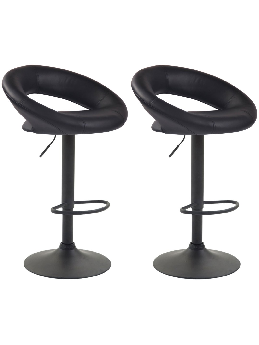 Sada 2 barových stoličiek Olinda z umelej kože, čierna
