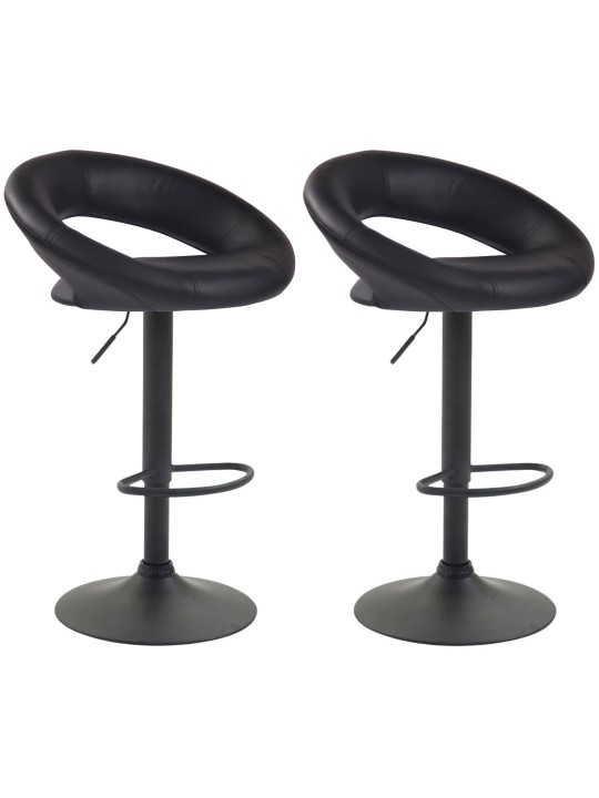 Sada 2 barových stoličiek Olinda z umelej kože, čierna
