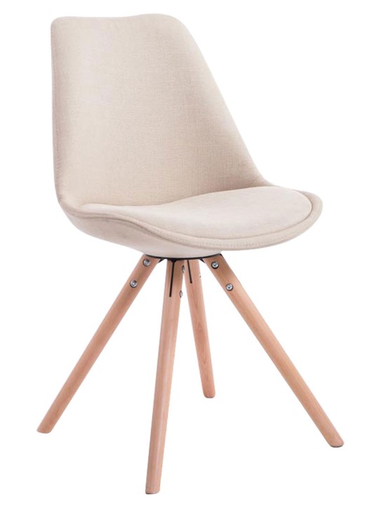 Sada 4 stoličiek Toulouse Fabric Natura Round, krémová