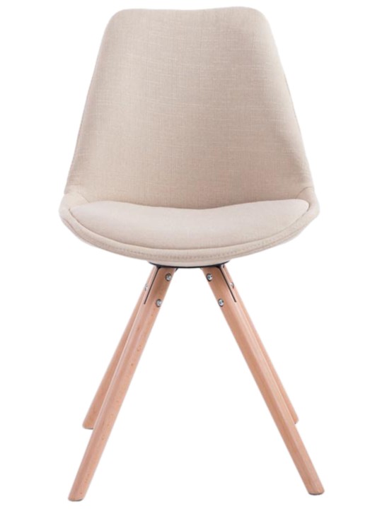 Sada 4 stoličiek Toulouse Fabric Natura Round, krémová