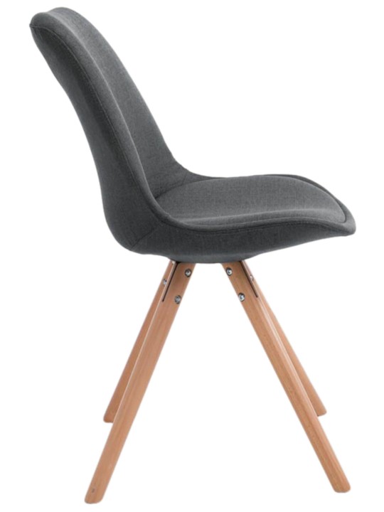 Sada 4 stoličiek Toulouse Fabric Natura Round, tmavosivá