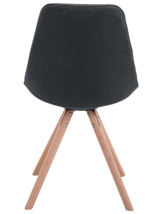 Sada 4 stoličiek Toulouse Fabric Natura Round, tmavosivá