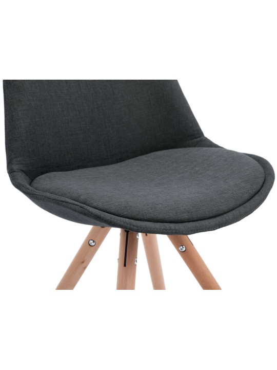 Sada 4 stoličiek Toulouse Fabric Natura Round, tmavosivá