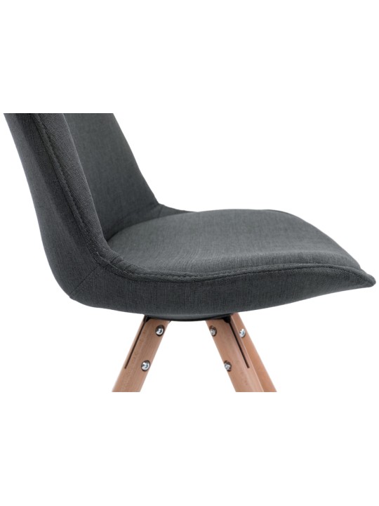 Sada 4 stoličiek Toulouse Fabric Natura Round, tmavosivá