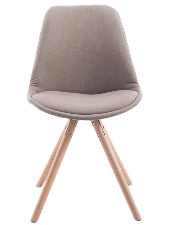 Sada 4 stoličiek Toulouse látka Natura okrúhla, šedohnedá