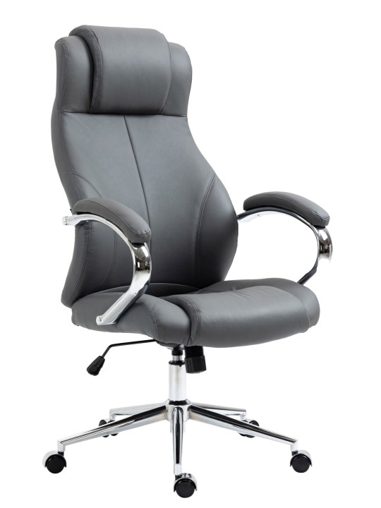 Kancelárske kreslo Salford pravá koža, sivá