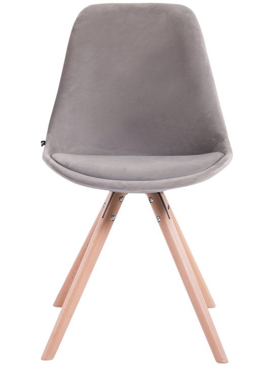 Sada 4 stoličiek Toulouse zamatové okrúhle prírodné, sivá