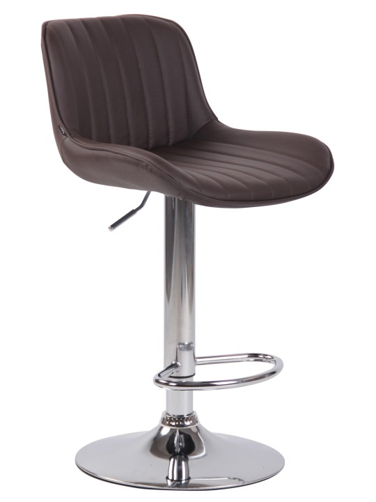 Sada 2 barových stoličiek Lentini z umelej kože chróm, hnedá