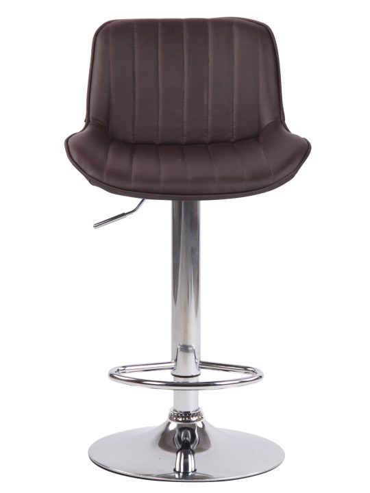 Sada 2 barových stoličiek Lentini z umelej kože chróm, hnedá