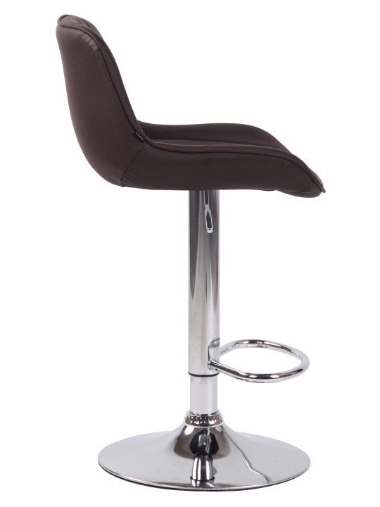 Sada 2 barových stoličiek Lentini z umelej kože chróm, hnedá