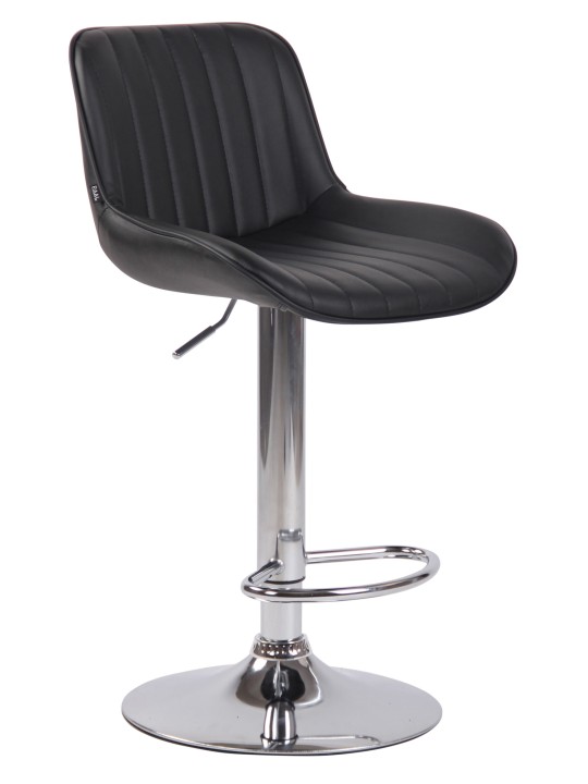 Sada 2 barových stoličiek Lentini z umelej kože chróm, čierna