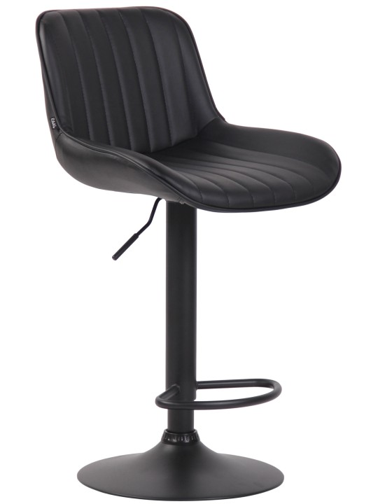 Sada 2 barových stoličiek Lentini z umelej kože, čierna