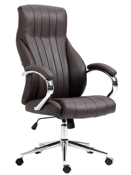 Kancelárske kreslo Wigan pravá koža, hnedá