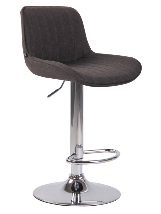 Sada 2 barových stoličiek Lentini látka chróm, tmavosivá
