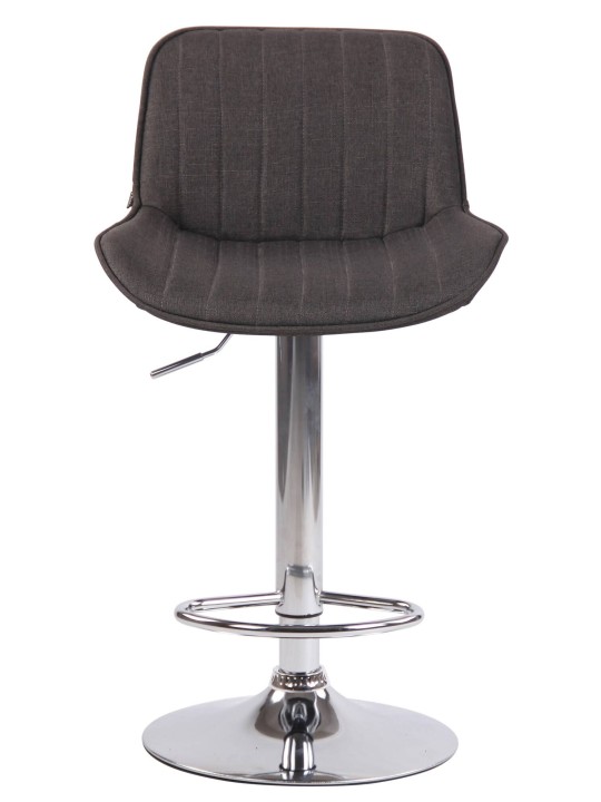 Sada 2 barových stoličiek Lentini látka chróm, tmavosivá