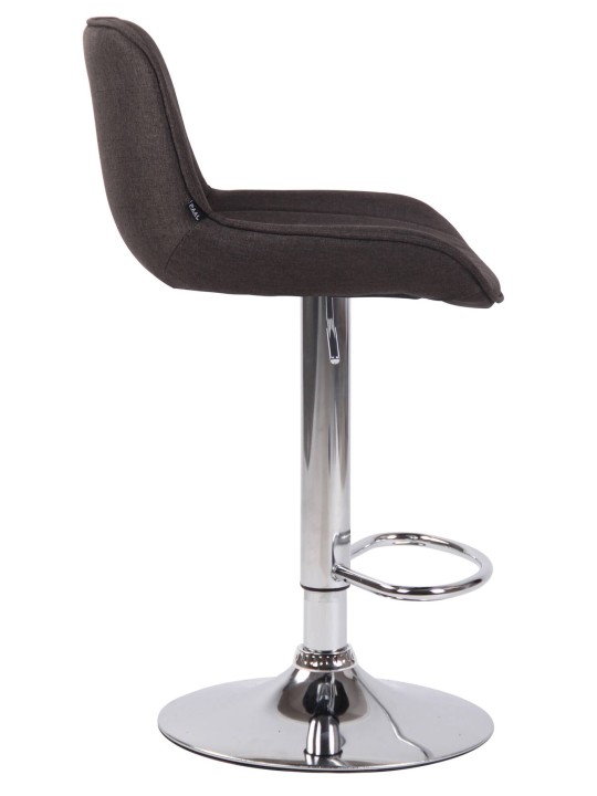 Sada 2 barových stoličiek Lentini látka chróm, tmavosivá