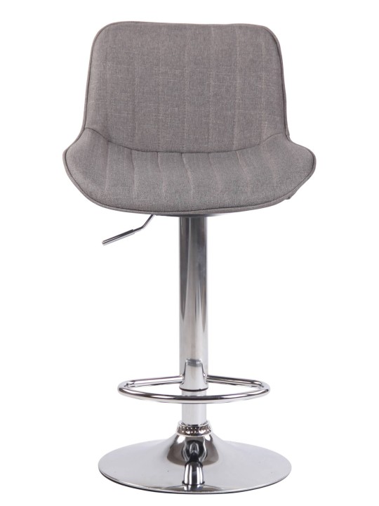 Sada 2 barových stoličiek Lentini látka chróm, sivá