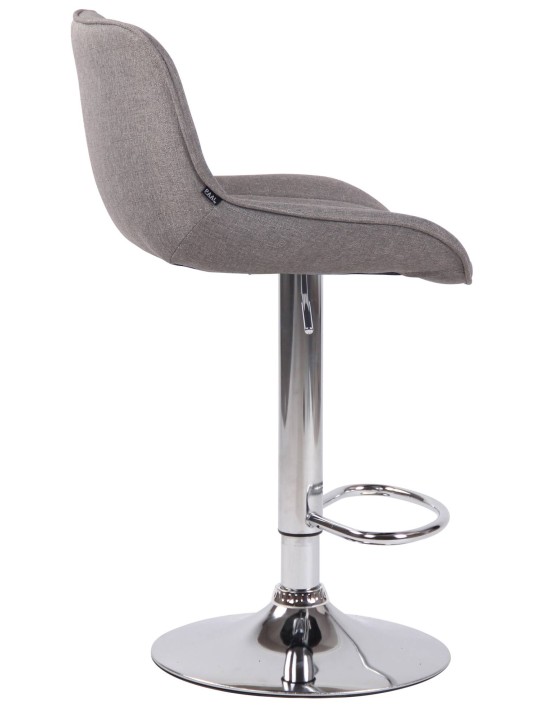 Sada 2 barových stoličiek Lentini látka chróm, sivá