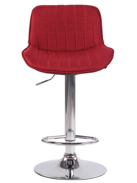 Sada 2 barových stoličiek Lentini látka chróm, červená