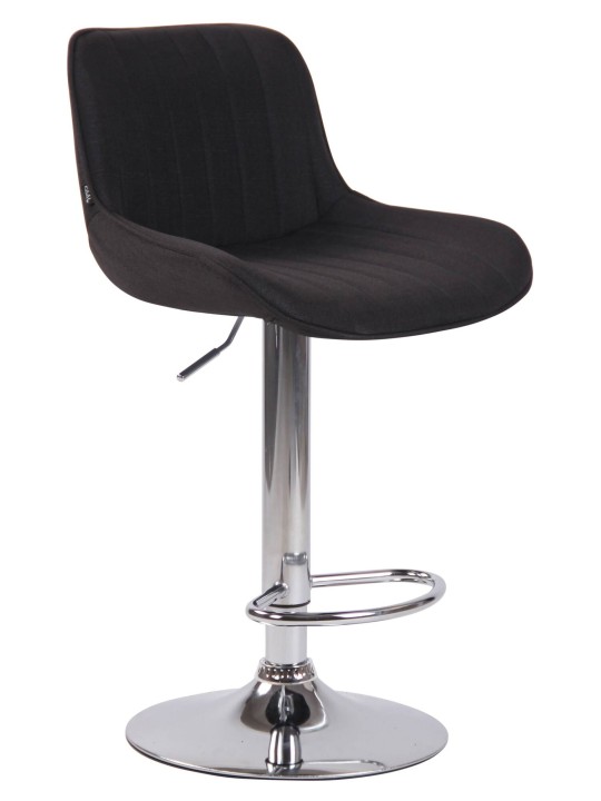 Sada 2 barových stoličiek Lentini látka chróm, čierna