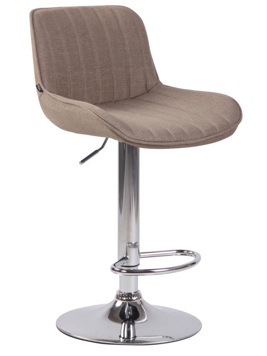 Sada 2 barových stoličiek Lentini látka chróm, šedohnedá