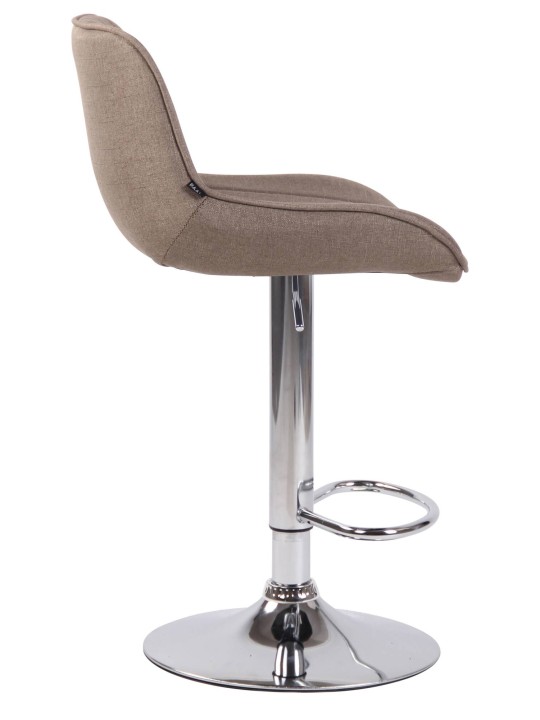 Sada 2 barových stoličiek Lentini látka chróm, šedohnedá