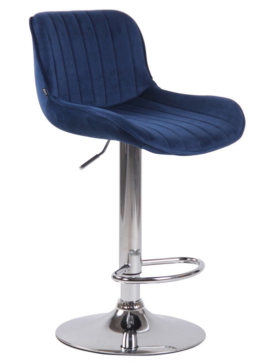 Sada 2 barových stoličiek Lentini velvet chrome, modrá