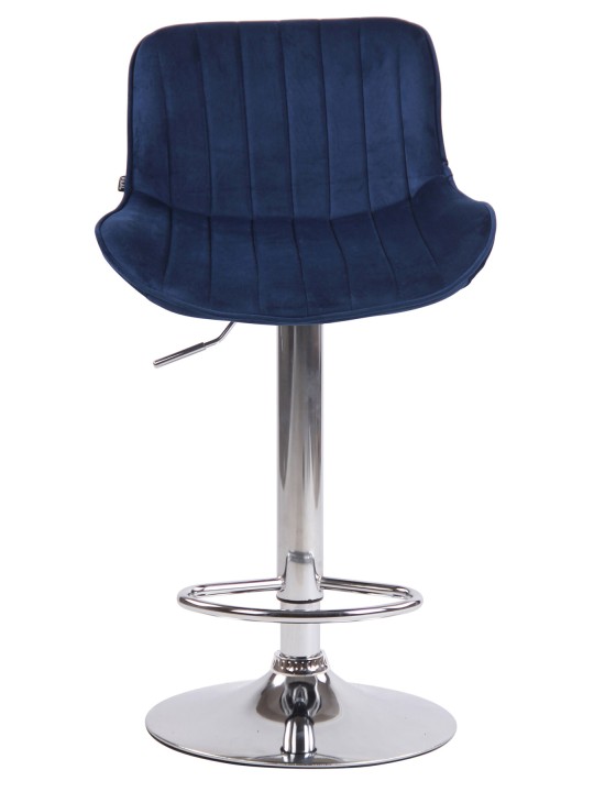 Sada 2 barových stoličiek Lentini velvet chrome, modrá