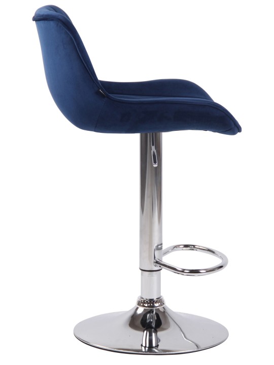 Sada 2 barových stoličiek Lentini velvet chrome, modrá