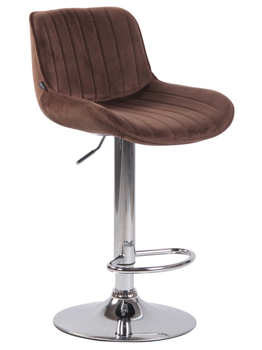 Sada 2 barových stoličiek Lentini velvet chrome, hnedá
