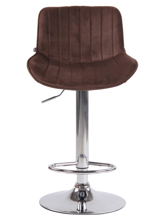 Sada 2 barových stoličiek Lentini velvet chrome, hnedá