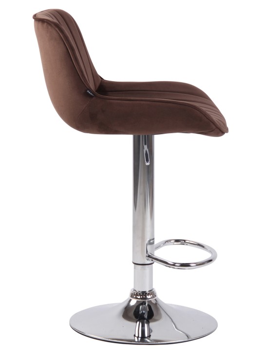 Sada 2 barových stoličiek Lentini velvet chrome, hnedá
