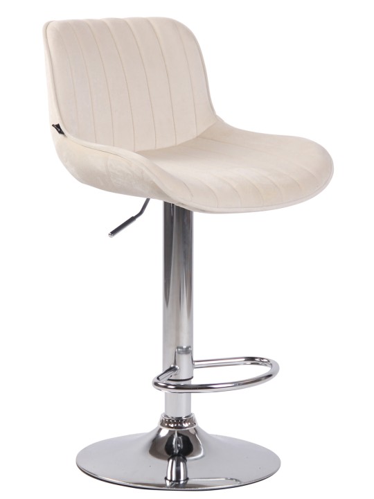 Sada 2 barových stoličiek Lentini velvet chrome, krémová