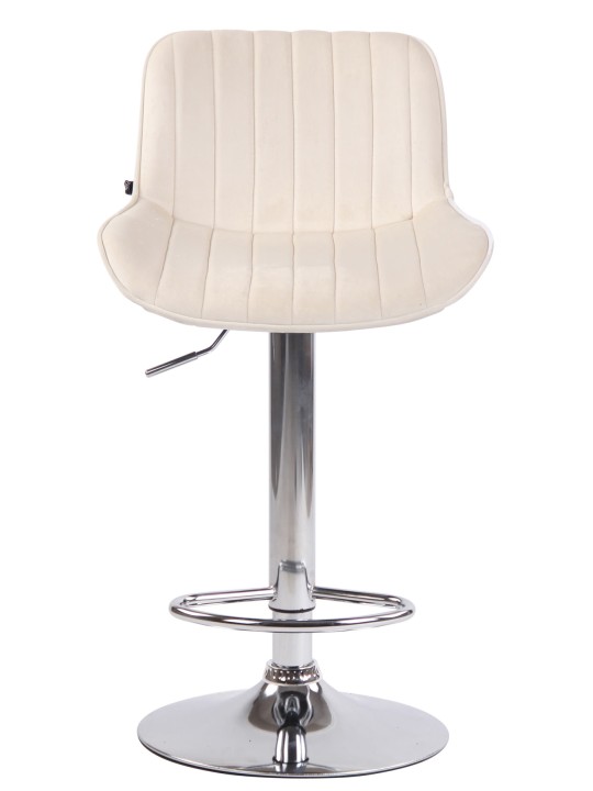 Sada 2 barových stoličiek Lentini velvet chrome, krémová