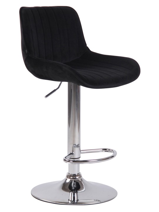 Sada 2 barových stoličiek Lentini velvet chrome, čierna