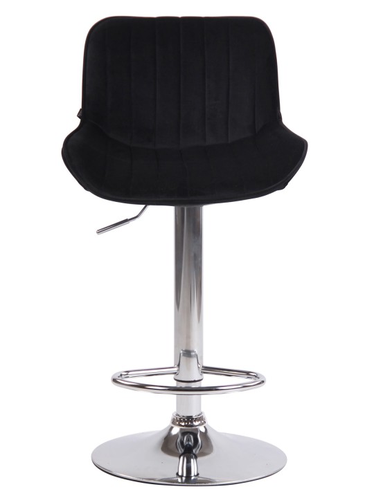 Sada 2 barových stoličiek Lentini velvet chrome, čierna