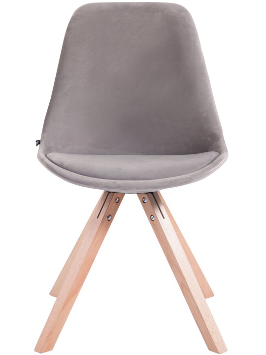 Sada 4 stoličiek Toulouse velvet square natura, sivá