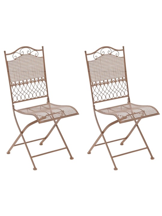 Sada 2 záhradných stoličiek Kiran, antická hnedá