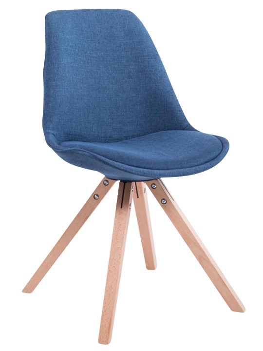 Sada 4 kresiel pre návštevníkov Toulouse látka Square Natura, modrá