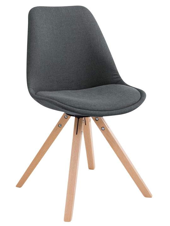 Sada 4 kresiel pre návštevníkov Toulouse látka Square Natura, tmavosivá