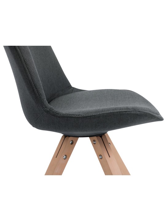 Sada 4 kresiel pre návštevníkov Toulouse látka Square Natura, tmavosivá