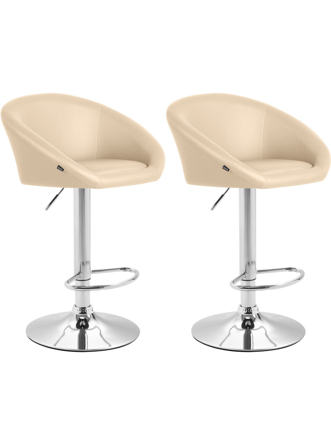 Sada 2 barových stoličiek Miami V2 z umelej kože C, krémová