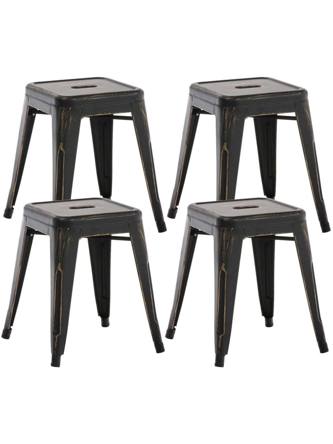 Sada 4 ks taburetiek Armin, čierna-zlatá