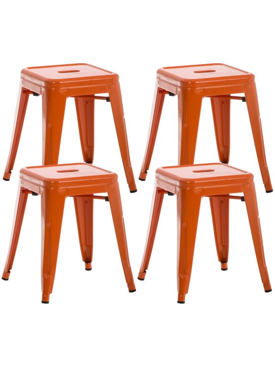 Sada 4 ks taburetiek Armin, oranžová