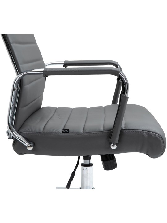 Kancelárske kreslo Columbus pravá koža, sivá