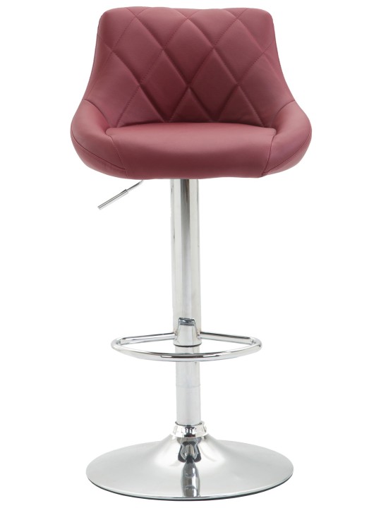 Barová stolička Lazio umelá koža chróm, bordeaux